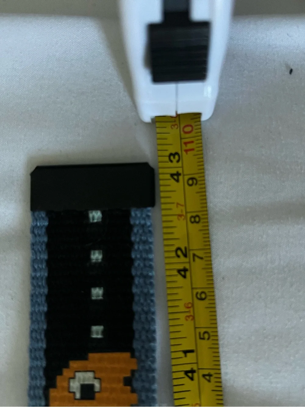 Casual Pixel-Graphic Canvas Web Belt in Light Blue and Black